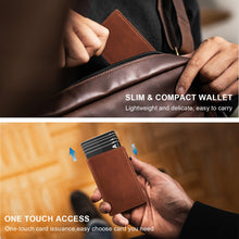 Cargar imagen en el visor de la galería, TOYFID Aluminum Alloy Wallet With Genuine Leather Cover Men's Billfolds-4