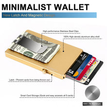 Cargar imagen en el visor de la galería, Minimalist Pop up Wallet with Money Clip, All Aluminum Slide Rfid Slim Card Holder-8