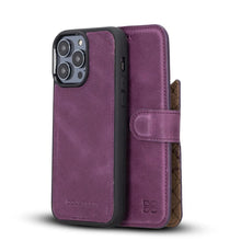 Cargar imagen en el visor de la galería, Apple iPhone 14 Series Detachable Leather Wallet Case Darker Color - MW-5