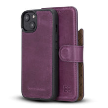 Cargar imagen en el visor de la galería, Apple iPhone 14 Series Detachable Leather Wallet Case Darker Color - MW-12