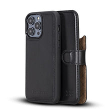 Cargar imagen en el visor de la galería, Apple iPhone 14 Series Detachable Leather Wallet Case Darker Color - MW-8
