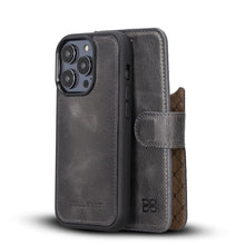 Cargar imagen en el visor de la galería, Apple iPhone 14 Series Detachable Leather Wallet Case Darker Color - MW-9