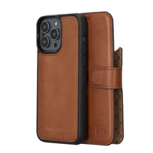 Cargar imagen en el visor de la galería, Apple iPhone 14 Series Detachable Leather Wallet Case Darker Color - MW-11