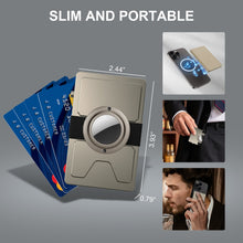 Cargar imagen en el visor de la galería, TOYFID All-Aluminum Pop Up Slide Rfid Slim Card Holder Wallet With Airtag Holder-2
