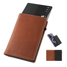 Cargar imagen en el visor de la galería, TOYFID Aluminum Alloy Wallet With Genuine Leather Cover Men&#39;s Billfolds-0

