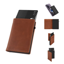 Cargar imagen en el visor de la galería, TOYFID Aluminum Alloy Wallet With Genuine Leather Cover Men&#39;s Billfolds-1

