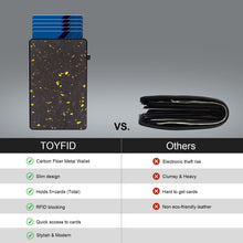 Cargar imagen en el visor de la galería, TOYFID Best Pop Up RFID Mens Wallet forged Carbon Fiber Minimalist Amazon to Protect Credit Cards-2
