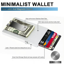 Cargar imagen en el visor de la galería, Minimalist Pop up Wallet with Money Clip, All Aluminum Slide Rfid Slim Card Holder-9
