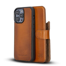 Cargar imagen en el visor de la galería, Apple iPhone 14 Series Detachable Leather Wallet Case Darker Color - MW-0
