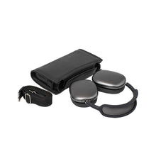 Cargar imagen en el visor de la galería, Leather Case with Adjustable Fabric Strap for AirPods Max (Black)-4
